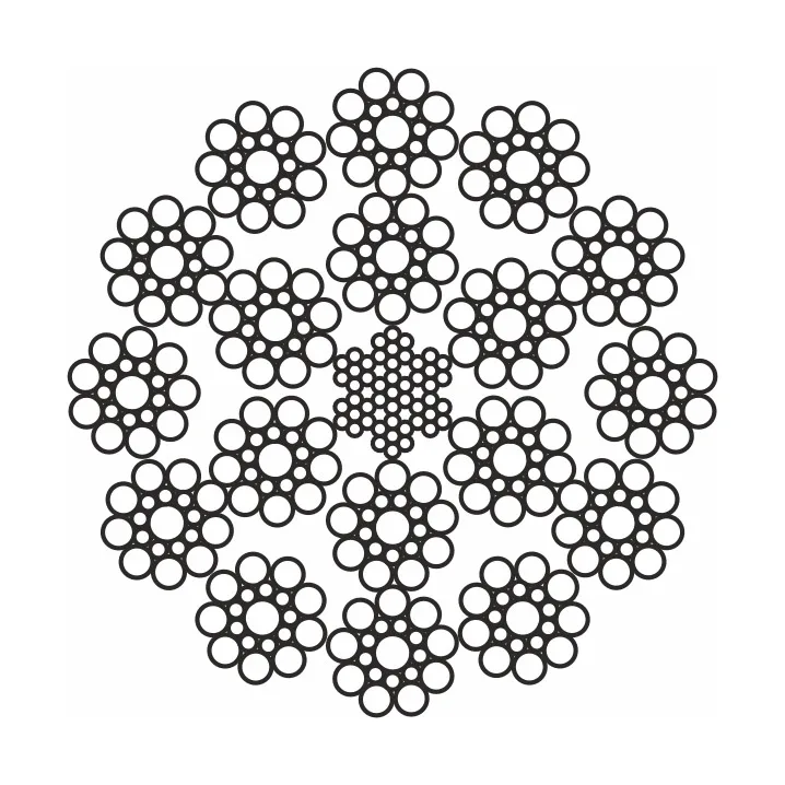 Cablu de tracțiune antigiratoriu cu inimă metalică construcție 18x19+IWRC (1)