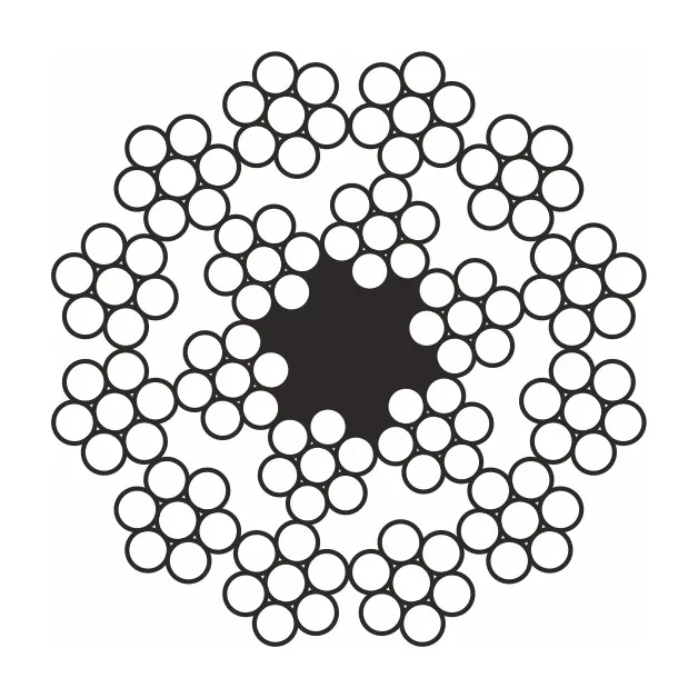 Cablu de tracțiune antigiratoriu cu inimă vegetală construcție 18x7+FC